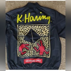 New with tags! Keith Haring + Members Only Black Artwork Jacket, Size Small